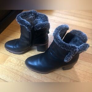 Naturalized Black Fur-Lined Ankle Boots